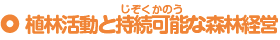 植林活動と持続可能（じぞくかのう）な森林経営　