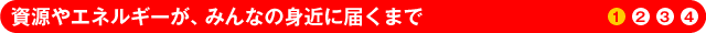 資源やエネルギーが、みんなの身近に届くまで