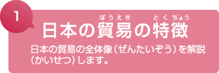 1. 日本の貿易の特徴