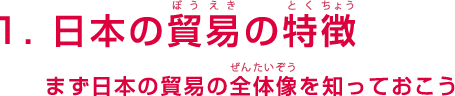 1. 日本の貿易の特徴 - まず日本の貿易の全体像を知っておこう